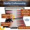 WE Games Elegant Leatherette Backgammon Set - 18 x 11 in. closed